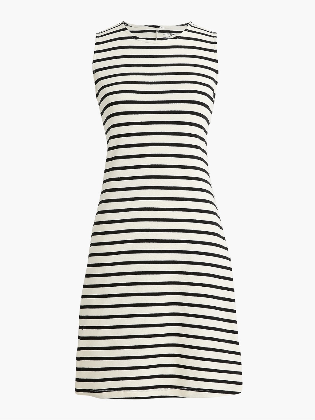 Nwt J.Crew Factory Striped Essential Knit Tank Dress Ivory Black Medium Cotton